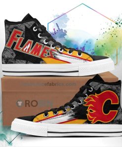 Calgary Flames High Top Shoes Custom Canadian Maple Leaf Sneakers Calgary Flames High Top Shoes Custom Canadian Maple Leaf Sneakers