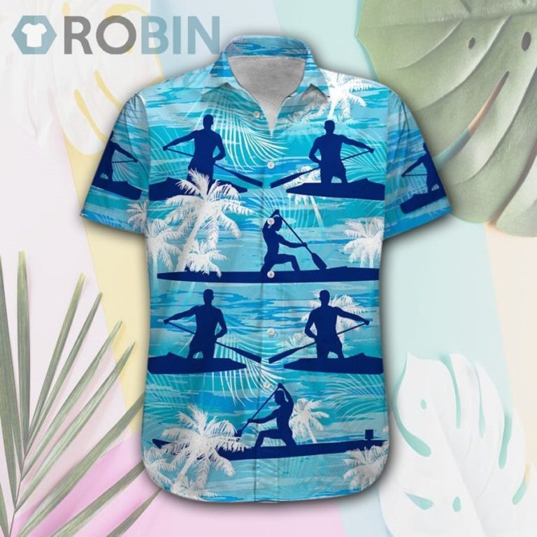 Canoeing Palm Tree Hawaii Shirt & Shorts