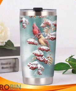 Cardinal Bird Winter Tumbler