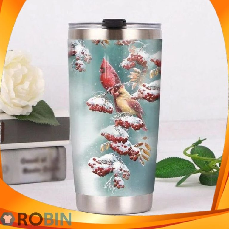 Cardinal Bird Winter Tumbler