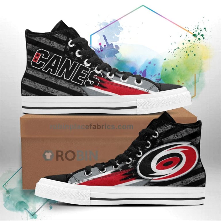 Carolina Hurricanes High Top Shoes Custom American Flag Sneakers