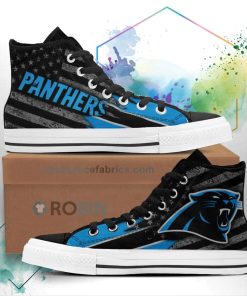Carolina Panthers High Top Shoes Custom American Flag Sneakers