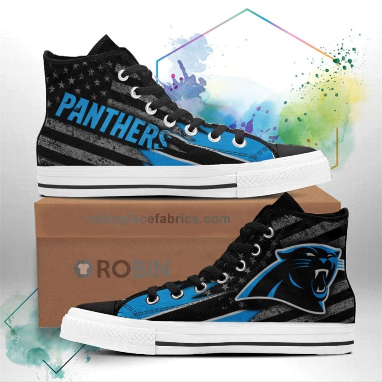 Carolina Panthers High Top Shoes Custom American Flag Sneakers