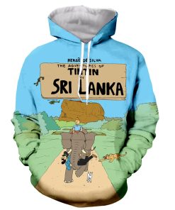 Cartoon 3D Printed Tintin Hoodedss Hoodie Shirts