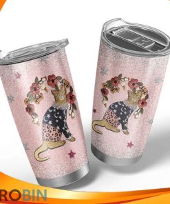 Cat And Flower Paw Moon Tumbler