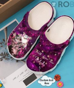 Cat Personalized Purple Floral Crocs Crocband Clog