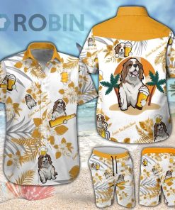 Cavalier King Charles Spaniel & Beer Hawaiian Shirt & Shorts Set
