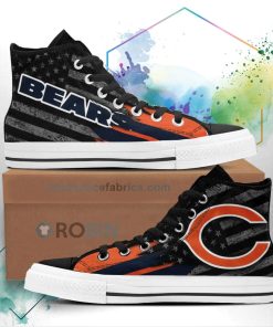 Chicago Bears High Top Shoes Custom American Flag Sneakers