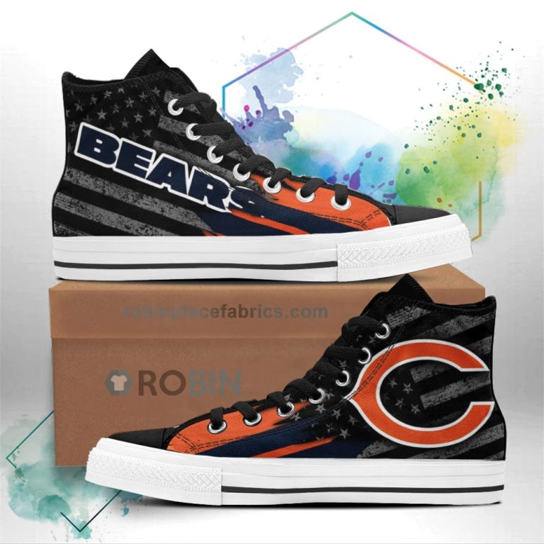 Chicago Bears High Top Shoes Custom American Flag Sneakers