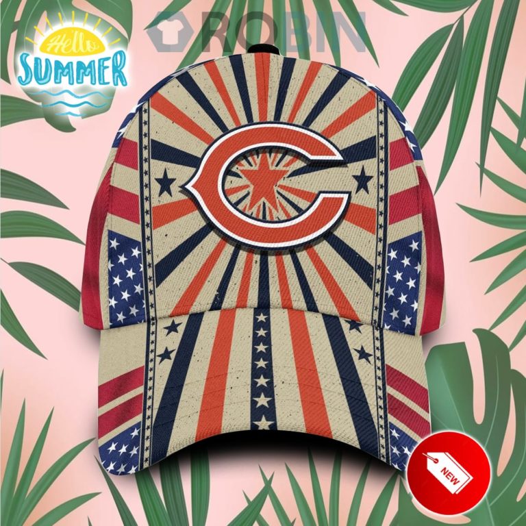 Chicago Bears Retro Vintage Design Hawaiian Summer Classic Baseball Cap Hat