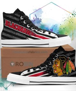 Chicago Blackhawks High Top Shoes Custom American Flag Sneakers