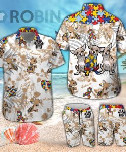 Chihuahua Autism Hawaiian Shirt & Shorts Set