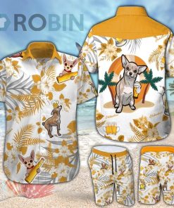 Chihuahua & Beer Hawaiian Shirt & Shorts Set