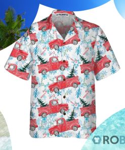 Christmas Red Retro Truck With Candy Cane Hawaiian Shirt Christmas Red Retro Truck With Candy Cane Hawaiian Shirt