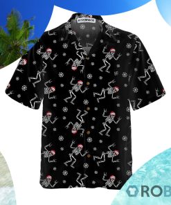 Christmas Rock Hawaiian Shirt Funny Christmas Skeleton Shirt