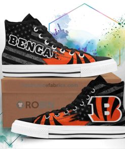 Cincinnati Bengals High Top Shoes Custom American Flag Sneakers
