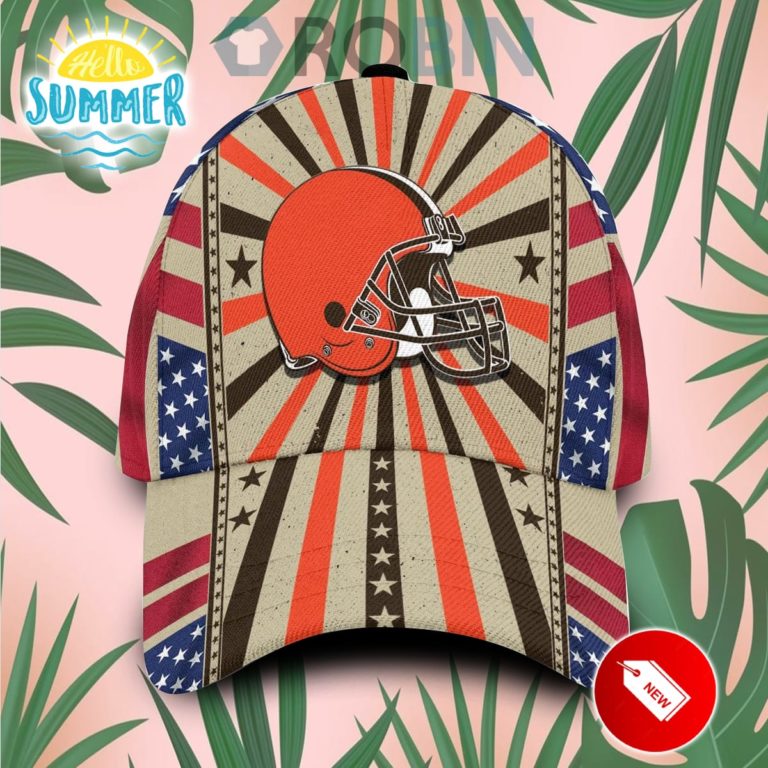 Cleveland Browns Retro Vintage Design Hawaiian Summer Classic Baseball Cap Hat