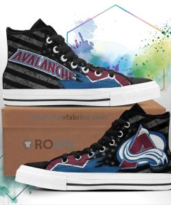Colorado Avalanche High Top Shoes Custom American Flag Sneakers Colorado Avalanche High Top Shoes Custom American Flag Sneakers