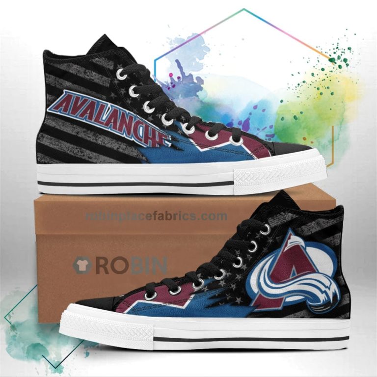 Colorado Avalanche High Top Shoes Custom American Flag Sneakers