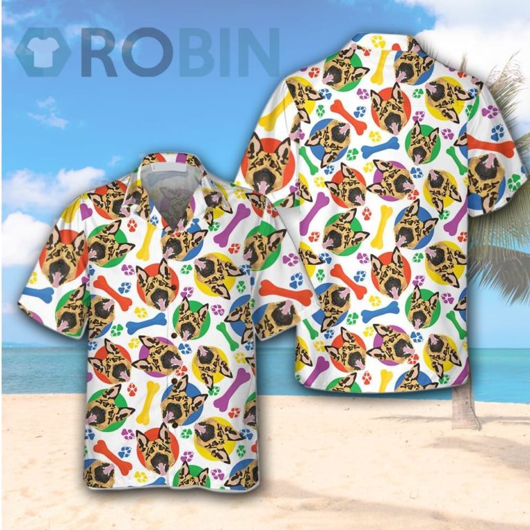 Colorful And Playful German Shepherd Hawaiian Shirt
