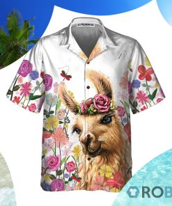 Colorful Flower With Alpaca Hawaiian Shirt