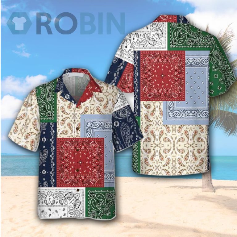 Colorful Patchwork Paisley Pattern Hawaiian Shirt