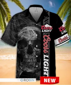 Coors Light Smoke Skull Hawaiian Shirt