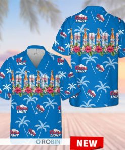 Coors Light Tropical Flowers Hawaiian Shirt
