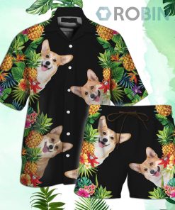 Corgi Hawaiian Shirt and Shorts
