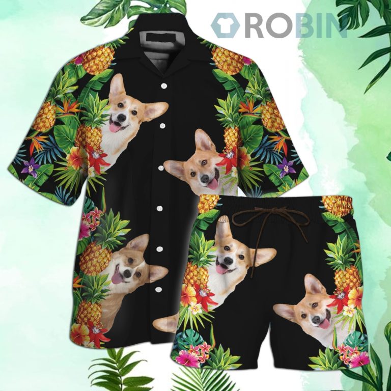 Corgi Hawaiian Shirt and Shorts
