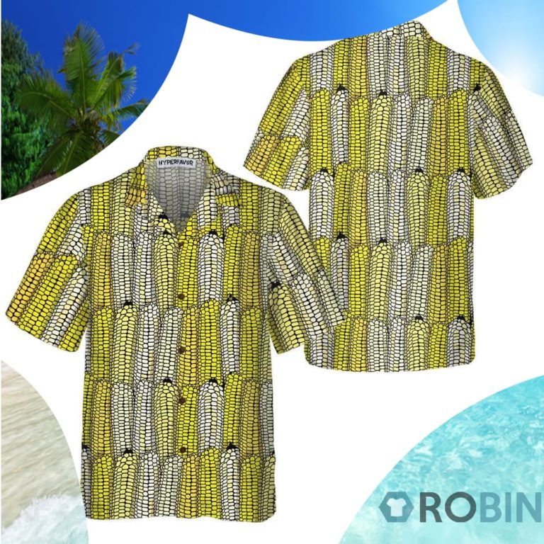 Corn Cob Plant Seamless Pattern Hawaiian Shirt