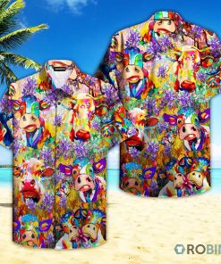 Cows Looking At You And Bluebonnets Field Hawaiian Shirt