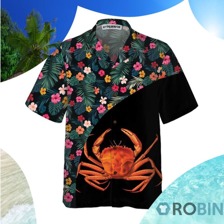 Crab & Flower Hawaiian Shirt
