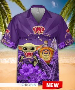 Crown Royal Baby Yoda Short Sleeve Hawaiian Shirt Crown Royal Baby Yoda Short Sleeve Hawaiian Shirt