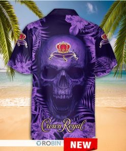 Crown Royal Floral Skull Short Sleeve Hawaiian Shirt