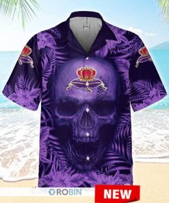 Crown Royal Floral Skull Short Sleeve Hawaiian Shirt