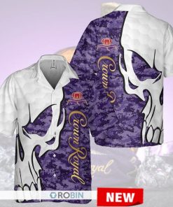 Crown Royal Navy Camo Skull Hawaiian Shirt