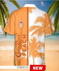 Crown Royal Peach Palm Tree Hawaiian Shirt