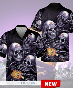crown royal skull button up shirt