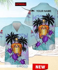 Crown Royal Turtle Custom Name Hawaiian Shirt