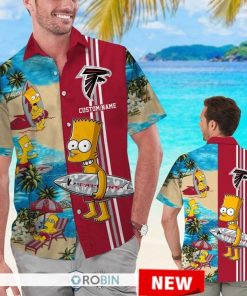 Custom Name Atlanta Falcons Bart Simpson Hawaiian Shirt