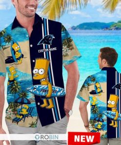 Custom Name Carolina Panthers Bart Simpson Hawaiian Shirt