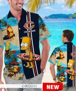 Custom Name Chicago Bears Bart Simpson Hawaiian Shirt