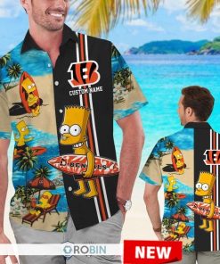 Custom Name Cincinnati Bengals Bart Simpson Hawaiian Shirt