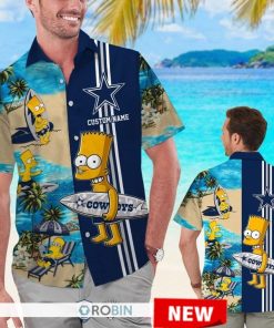 Custom Name Dallas Cowboys Bart Simpson Hawaiian Shirt
