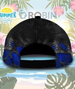 Custom Name Duke Blue Devils Skull Torn Fabric Classic Baseball Cap Hat