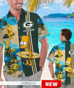 Custom Name Green Bay Packers Bart Simpson Hawaiian Shirt