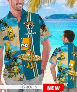 Custom Name Jacksonville Jaguars Bart Simpson Hawaiian Shirt