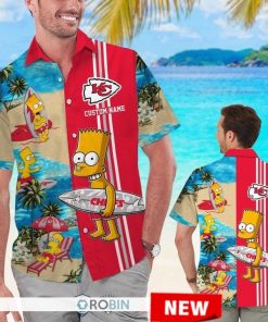 Custom Name Kansas City Chiefs Bart Simpson Hawaiian Shirt