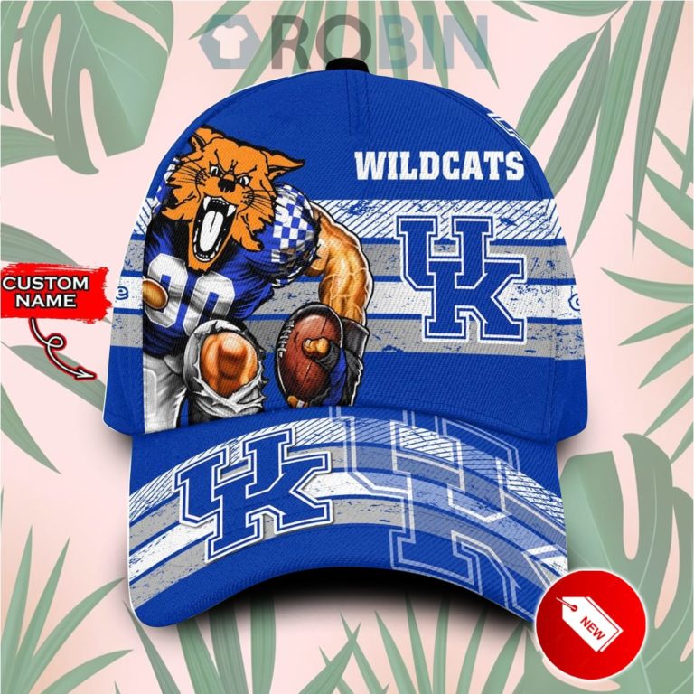 Custom Name Kentucky Wildcats Mascot Vintage Design Classic Baseball Cap Hat